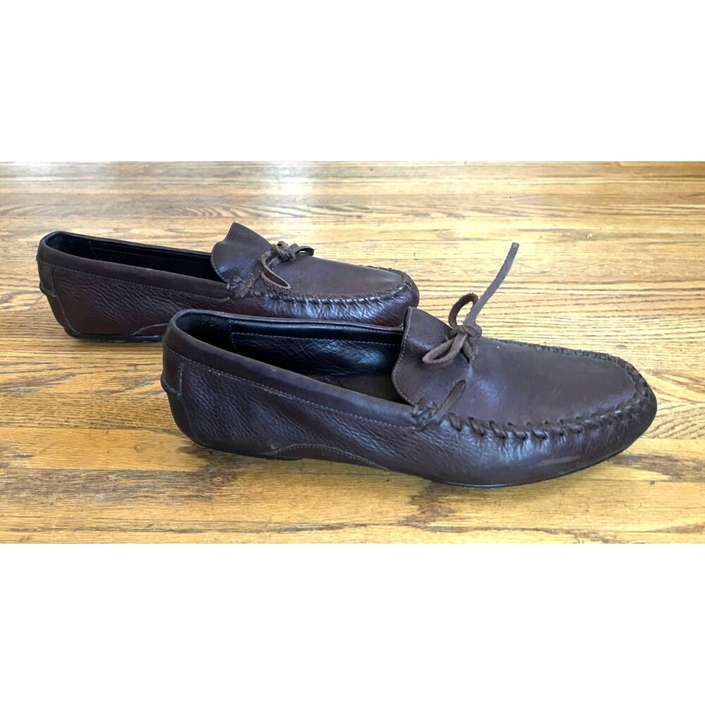 Polo Ralph Lauren Brown Leather Slip On Moccasin Loafers Shoes Mens Size 9 - Picture 3 of 9